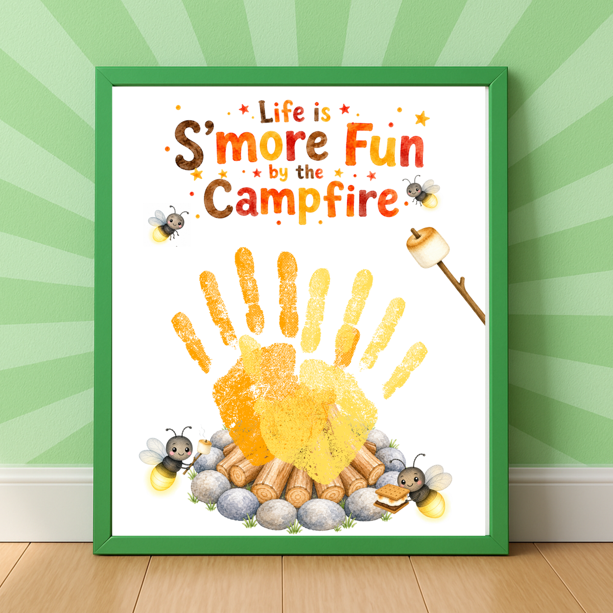 Campfire Handprint Craft Printable | Life Is S'more Fun by the Campfire | Summer & Fall Camping Keepsake | Campfire Activity for Kids