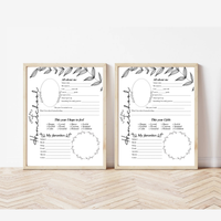 Minimalist First & Last Day of Homeschool Interview Printable | Homeschool Memory Page | Black Botanical Keepsake | Homeschool Reflection Worksheet