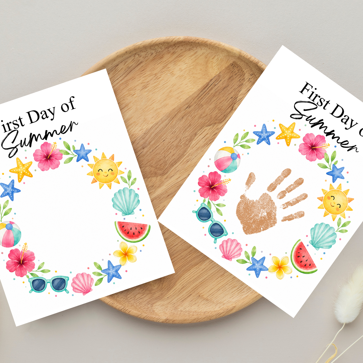 First Day of Summer Handprint Craft Printable | Summer Keepsake Activity for Kids | Preschool Kindergarten Summer Craft
