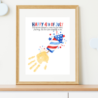 Christian 4th of July Firecracker Handprint Craft Printable | God Bless America Handprint Art | Faith-Based Independence Day Keepsake for Kids