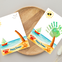 Summer Palm Tree Handprint Craft Printable | Beach Handprint Art for Kids | Summer Keepsake Activity | Preschool Kindergarten Daycare Craft
