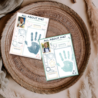 All About Me Handprint Craft Printable | Back to School Keepsake Activity | First Day of School Worksheet | Preschool Kindergarten Memory Page