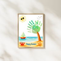 Summer Palm Tree Handprint Craft Printable | Beach Handprint Art for Kids | Summer Keepsake Activity | Preschool Kindergarten Daycare Craft