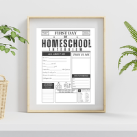 First Day of Homeschool Interview Printable | Homeschool Newspaper Activity | Back to Homeschool Keepsake | All About Me Worksheet