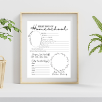 Minimalist First & Last Day of Homeschool Printable | Homeschool Interview Worksheet | Homeschool Memory Book | School Year Keepsake