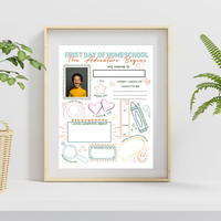 First Day of Homeschool Interview Printable | All About Me Homeschool Worksheet | Back to Homeschool Activity | Homeschool Keepsake Page