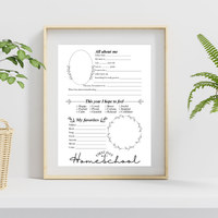 First & Last Day of Homeschool Interview Printable | Minimalist Homeschool Memory Page | All About Me Worksheet | Homeschool Keepsake Activity