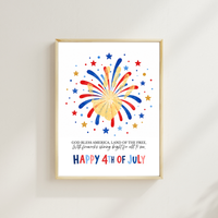 Happy 4th of July Firework Handprint Craft Printable | Patriotic Fireworks Handprint Art | Independence Day Keepsake Activity for Kids