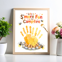 Campfire Handprint Craft Printable | Life Is S'more Fun by the Campfire | Summer & Fall Camping Keepsake | Campfire Activity for Kids