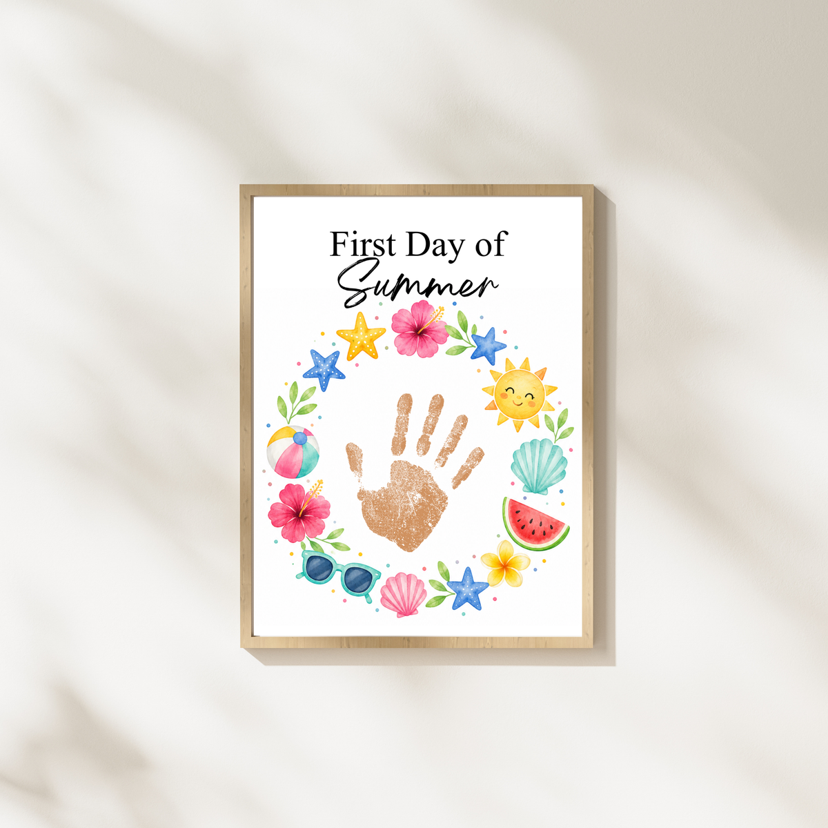 First Day of Summer Handprint Craft Printable | Summer Keepsake Activity for Kids | Preschool Kindergarten Summer Craft