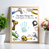 Father Figure Handprint Craft Printable | The Best Things We Build Together Are Memories | Tool-Themed Keepsake Gift from Kids | DIY Father's Day Craft