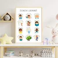 Italian Feelings & Calming Techniques Digital Print Set of 2 | SEL Classroom Wall Art Printable | Social Emotional Learning Calm Down Corner | Instant Download Bundle