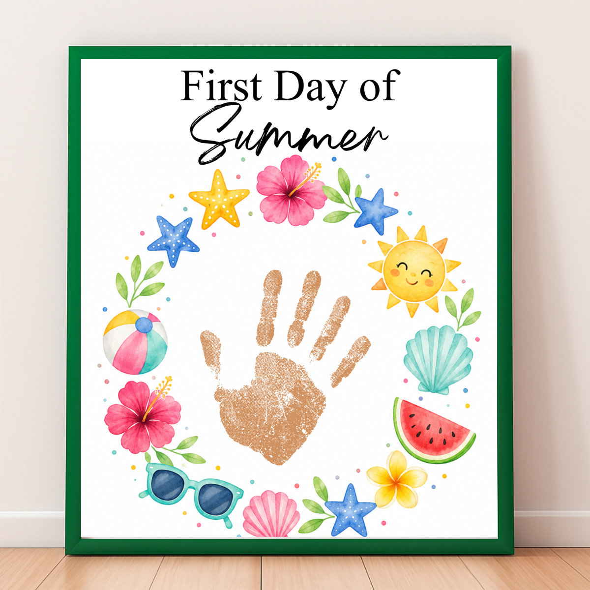 First Day of Summer Handprint Craft Printable | Summer Keepsake Activity for Kids | Preschool Kindergarten Summer Craft