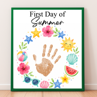 First Day of Summer Handprint Craft Printable | Summer Keepsake Activity for Kids | Preschool Kindergarten Summer Craft