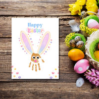 Easter Bunny Handprint Craft Printable for Kids | Spring Keepsake Art Activity | Happy Easter Printable PDF