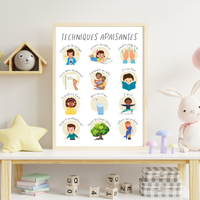 French Feelings & Calming Techniques Digital Print Set of 2 | SEL Classroom Wall Art Printable | Social Emotional Learning Calm Down Corner | Instant Download Bundle