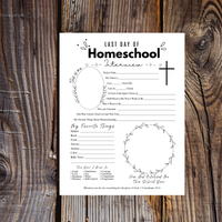 Christian First & Last Day of Homeschool Interview Printable | Faith-Based Homeschool Interview Worksheet | Bible Homeschool Keepsake | Christian School Memory