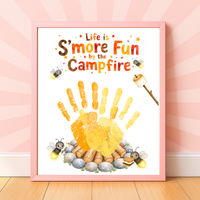 Campfire Handprint Craft Printable | Life Is S'more Fun by the Campfire | Summer & Fall Camping Keepsake | Campfire Activity for Kids