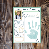 All About Me Handprint Craft Printable | Back to School Keepsake Activity | First Day of School Worksheet | Preschool Kindergarten Memory Page
