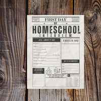 First Day of Homeschool Interview Printable | Homeschool Newspaper Activity | Back to Homeschool Keepsake | All About Me Worksheet
