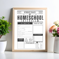 First Day of Homeschool Interview Printable | Homeschool Newspaper Activity | Back to Homeschool Keepsake | All About Me Worksheet