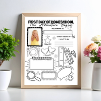 First Day of Homeschool Interview Printable | All About Me Homeschool Worksheet | Back to Homeschool Activity | Homeschool Keepsake Page