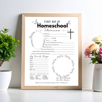 Christian First & Last Day of Homeschool Interview Printable | Faith-Based Homeschool Interview Worksheet | Bible Homeschool Keepsake | Christian School Memory