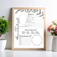 Minimalist First & Last Day of Homeschool Interview Printable | Homeschool Memory Page | Black Botanical Keepsake | Homeschool Reflection Worksheet