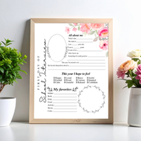 First Day of School Interview Printable | Pink Floral All About Me Worksheet | Back to School Keepsake | Student Memory Page for Girls
