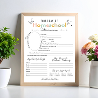 Colorful First & Last Day of Homeschool Interview Printable | Homeschool Memory Book | Back to Homeschool Keepsake | Student Reflection Worksheet