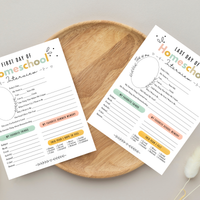 First & Last Day of Homeschool Interview Printable | Colorful Homeschool Memory Book | Back to Homeschool Keepsake | Student Reflection