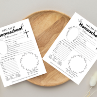 Christian First & Last Day of Homeschool Interview Printable | Faith-Based Homeschool Interview Worksheet | Bible Homeschool Keepsake | Christian School Memory