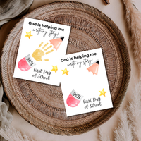Editable Christian First Day of School Printable | Personalized Back to School Handprint Poster | Psalm 139:16 Classroom Decor | Canva Template