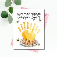 Summer Campfire Handprint Craft Printable | Summer Nights Campfire Lights | Summer Keepsake Activity for Kids | Campfire Handprint Art