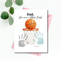 Basketball Father's Day Handprint Craft Printable | Dad You Are a Slam Dunk | Sports Keepsake Gift from Kids | Basketball Handprint Art