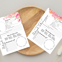 First Day of School Interview Printable | Pink Floral All About Me Worksheet | Back to School Keepsake | Student Memory Page for Girls