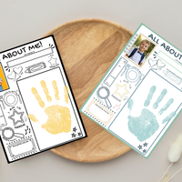 All About Me Handprint Craft Printable | Back to School Keepsake Activity | First Day of School Worksheet | Preschool Kindergarten Memory Page