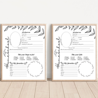Minimalist First & Last Day of Homeschool Interview Printable | Homeschool Memory Page | Black Botanical Keepsake | Homeschool Reflection Worksheet