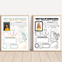 First Day of Homeschool Interview Printable | All About Me Homeschool Worksheet | Back to Homeschool Activity | Homeschool Keepsake Page