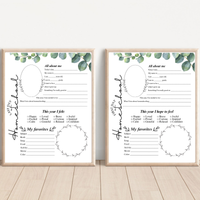 First & Last Day of Homeschool Interview Printable | Eucalyptus Homeschool Memory Page | All About Me Worksheet | Homeschool Keepsake Activity