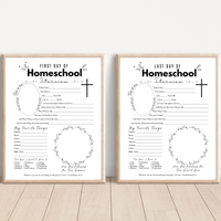 Christian First & Last Day of Homeschool Interview Printable | Faith-Based Homeschool Interview Worksheet | Bible Homeschool Keepsake | Christian School Memory