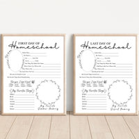 Minimalist First & Last Day of Homeschool Printable | Homeschool Interview Worksheet | Homeschool Memory Book | School Year Keepsake