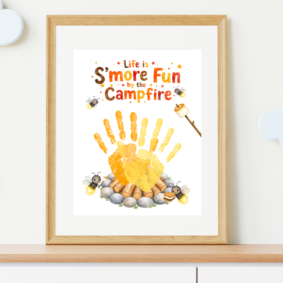 Campfire Handprint Craft Printable | Life Is S'more Fun by the Campfire | Summer & Fall Camping Keepsake | Campfire Activity for Kids