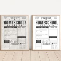 First Day of Homeschool Interview Printable | Homeschool Newspaper Activity | Back to Homeschool Keepsake | All About Me Worksheet