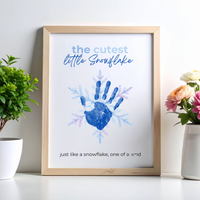 Winter Handprint Snowflake Craft Printable for Kids | Little Snowflake Keepsake Art | One of a Kind Winter Decor PDF