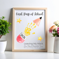 First & Last Day of School Handprint Printable for Kids | School Milestone Keepsake | Leaving My Mark One Pencil Print at a Time