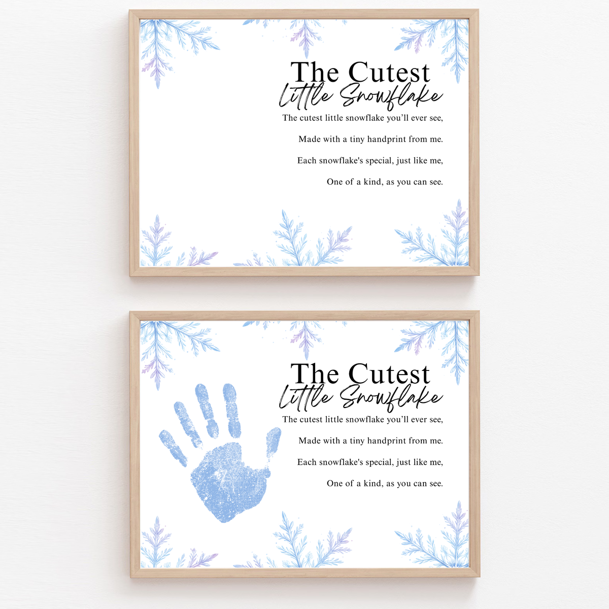 Winter Handprint Craft Printable | “The Cutest Little Snowflake” Keepsake Art | Winter Classroom & Preschool Handprint Activity PDF