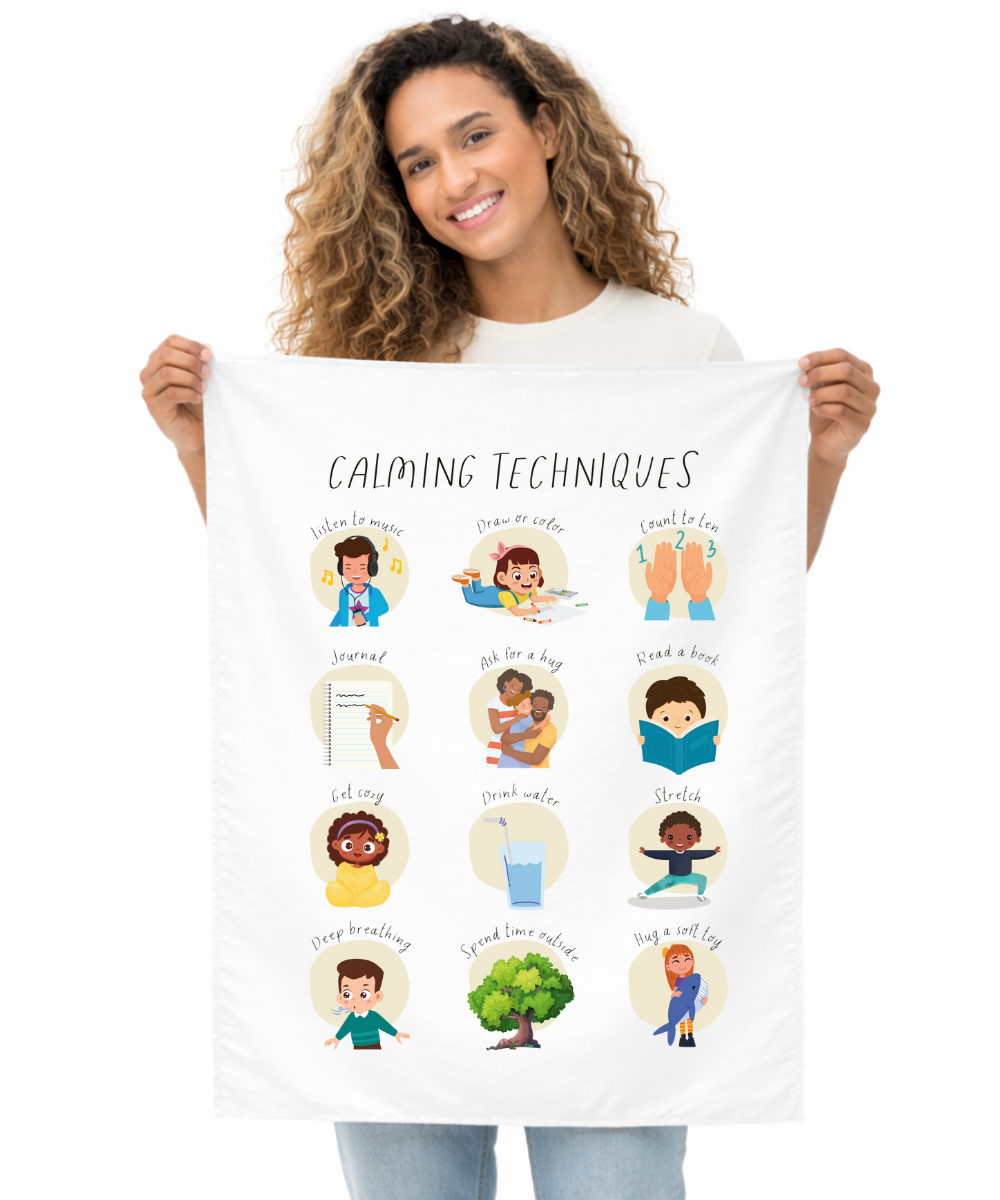 Calming Techniques Wall Tapestry – Emotional Regulation & Learning Support