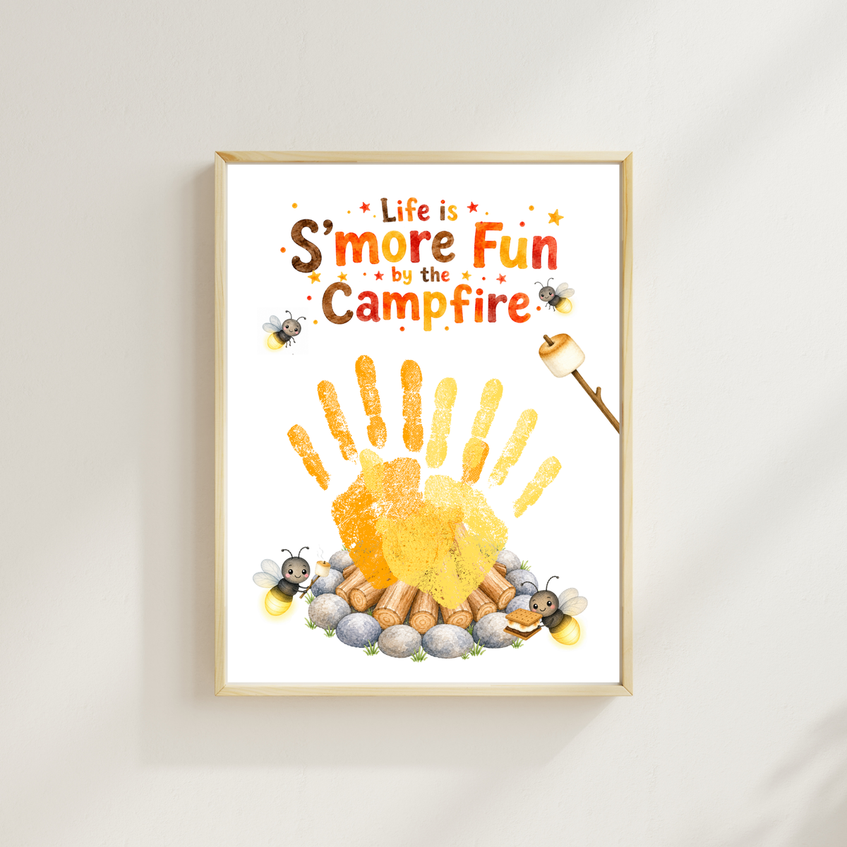 Campfire Handprint Craft Printable | Life Is S'more Fun by the Campfire | Summer & Fall Camping Keepsake | Campfire Activity for Kids
