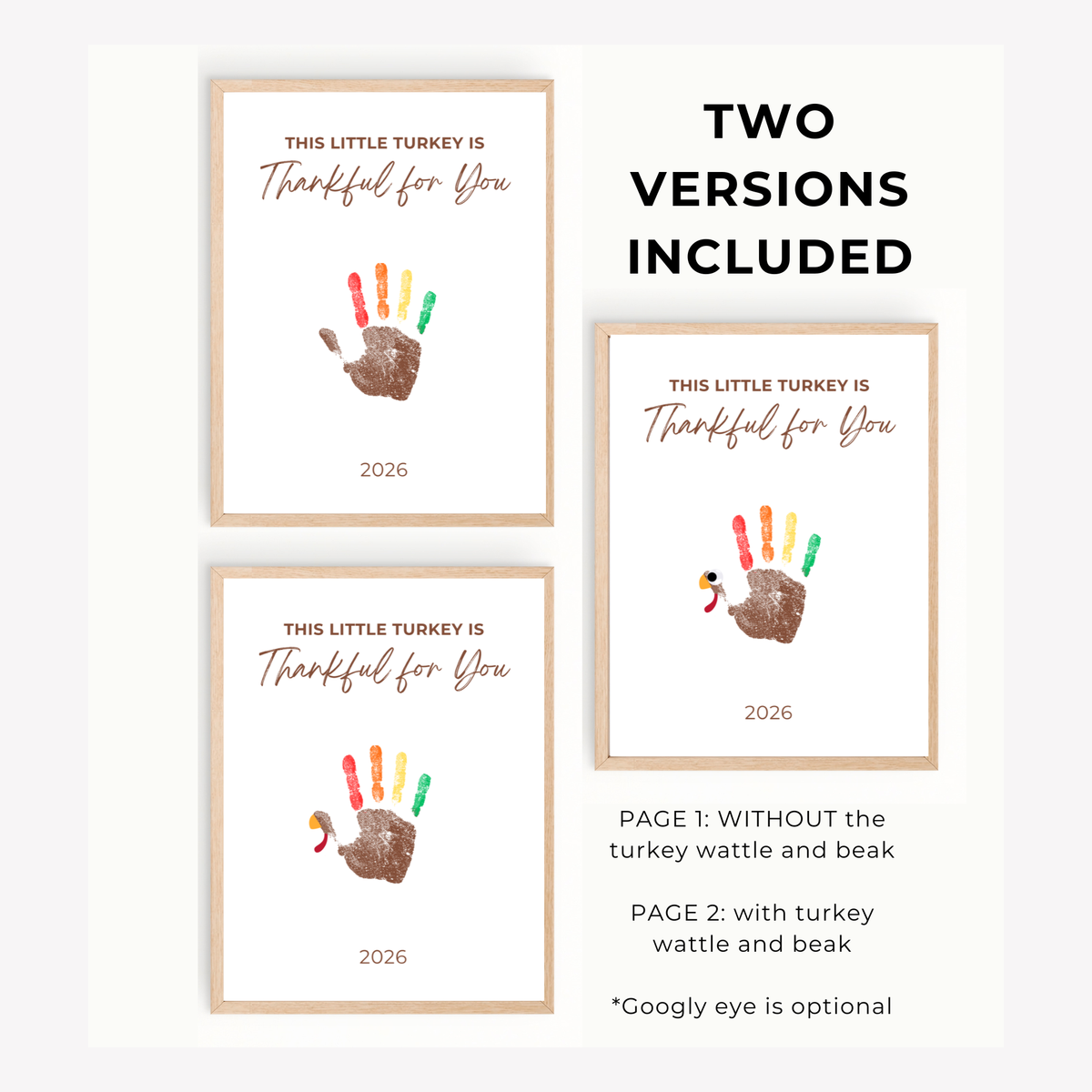 This Little Turkey Is Thankful for You Handprint Craft | Thanksgiving Keepsake Printable
